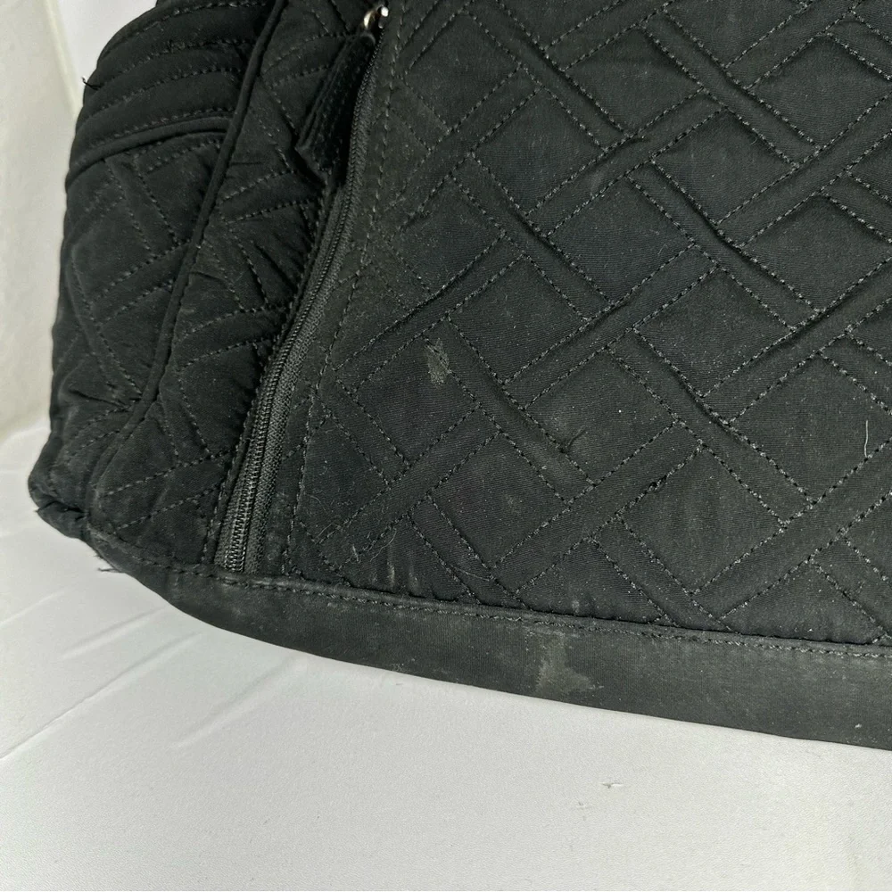 Vera Bradley Stroll Around Baby Diaper Bag | Black | Quilted Tote Handbag Travel